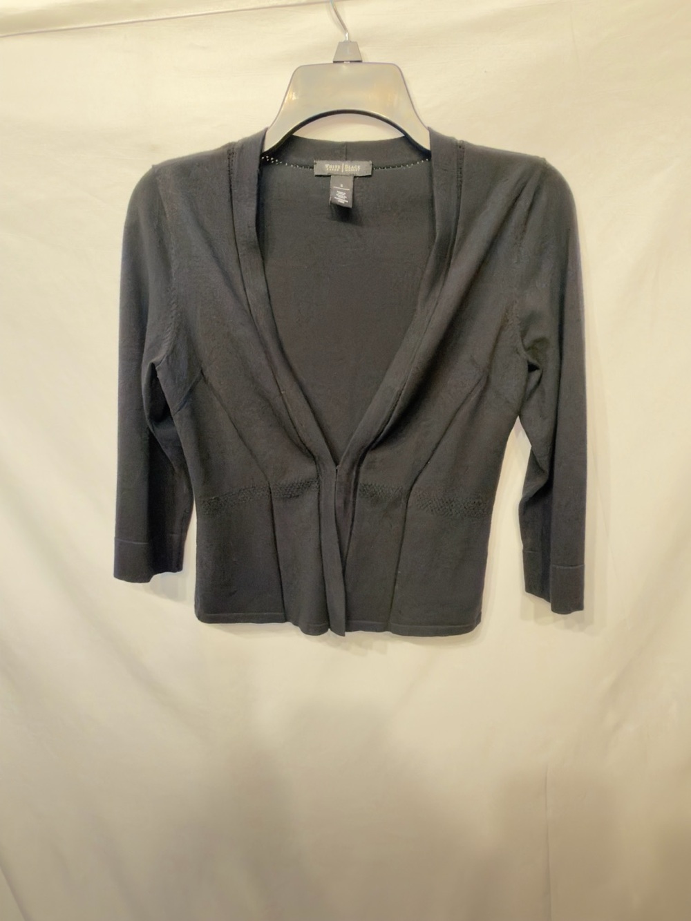 White House Black Market Women's 3/4 Sleeve Cropped Knit Bolero Cardigan Small